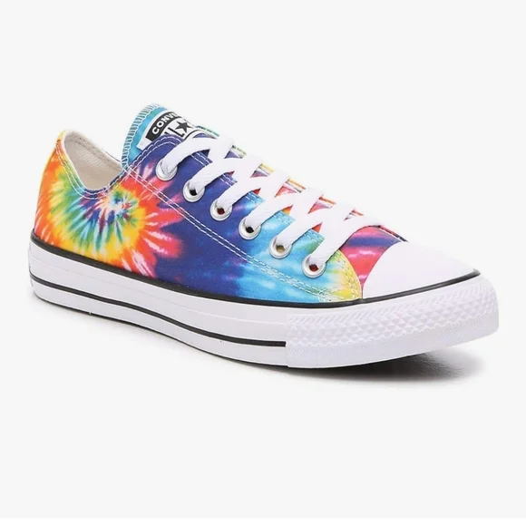 Converse All Star Rainbow Tie Dye Low Top Sneakers Trainers Women's Size 11 - Picture 1 of 13